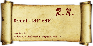 Ritzl Máté névjegykártya